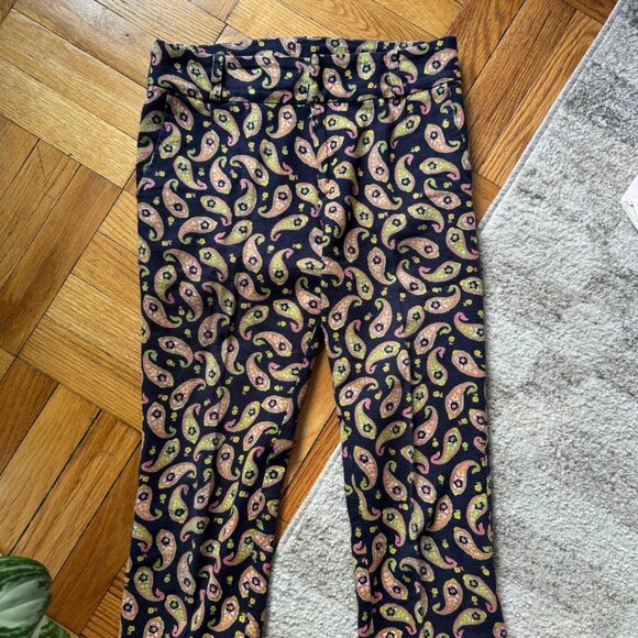 Comme des Garçons paisley print trousers in navy with pink, lime green, and yell - Picture 1 of 8